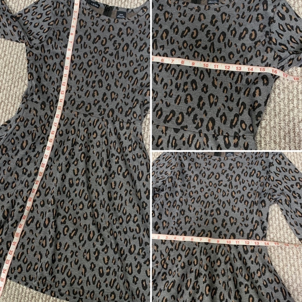 K by Kersh Leopard Print Sweatshirt Skater Dress - Picture 7 of 8